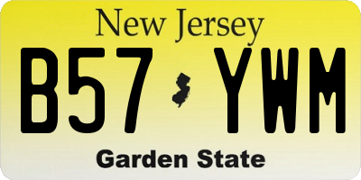 NJ license plate B57YWM