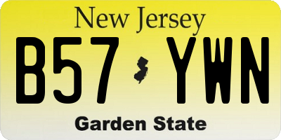 NJ license plate B57YWN