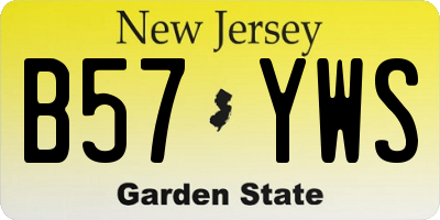 NJ license plate B57YWS