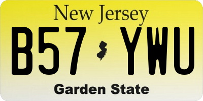 NJ license plate B57YWU