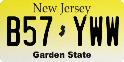 NJ license plate B57YWW