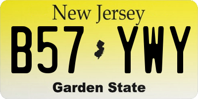 NJ license plate B57YWY