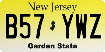 NJ license plate B57YWZ