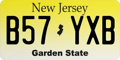 NJ license plate B57YXB