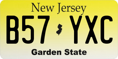 NJ license plate B57YXC