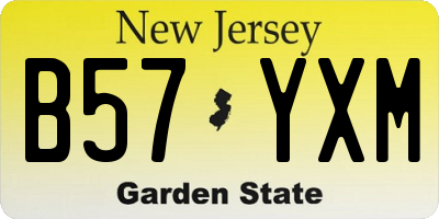 NJ license plate B57YXM