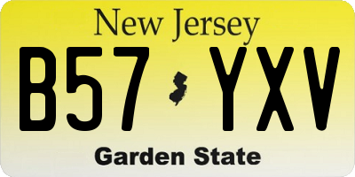 NJ license plate B57YXV