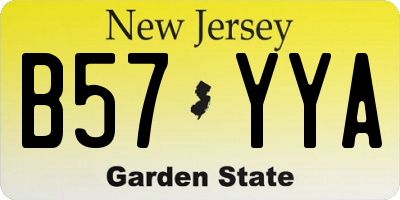 NJ license plate B57YYA