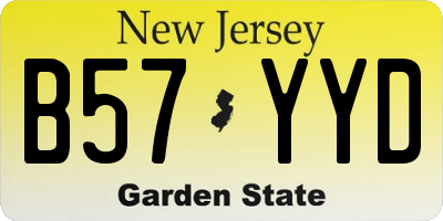 NJ license plate B57YYD