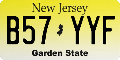 NJ license plate B57YYF