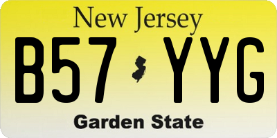 NJ license plate B57YYG