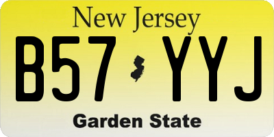 NJ license plate B57YYJ