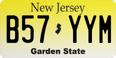 NJ license plate B57YYM