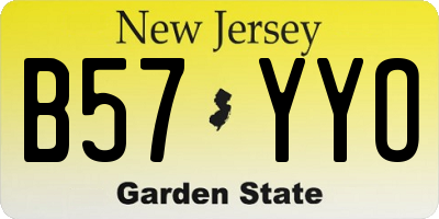 NJ license plate B57YYO