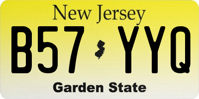 NJ license plate B57YYQ