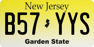 NJ license plate B57YYS
