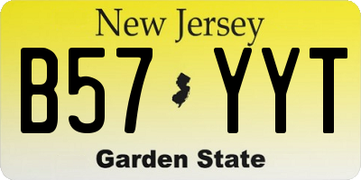 NJ license plate B57YYT
