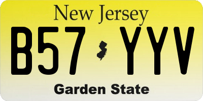 NJ license plate B57YYV