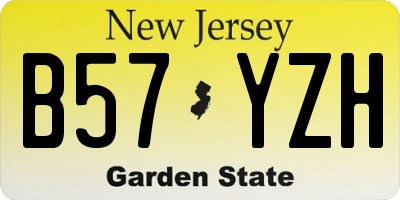 NJ license plate B57YZH