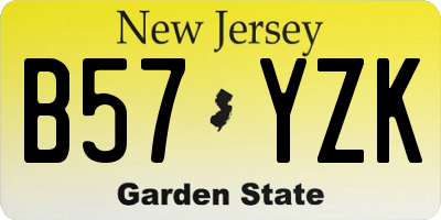 NJ license plate B57YZK