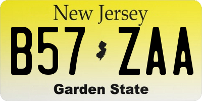 NJ license plate B57ZAA