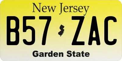 NJ license plate B57ZAC