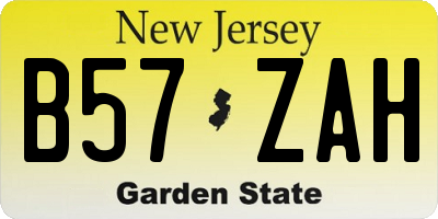 NJ license plate B57ZAH