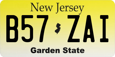 NJ license plate B57ZAI