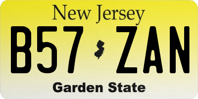 NJ license plate B57ZAN