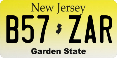 NJ license plate B57ZAR