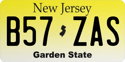 NJ license plate B57ZAS