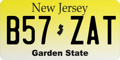 NJ license plate B57ZAT