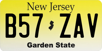 NJ license plate B57ZAV