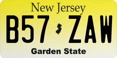 NJ license plate B57ZAW