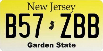NJ license plate B57ZBB
