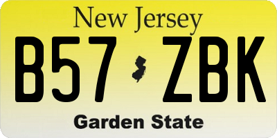 NJ license plate B57ZBK