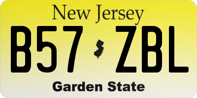 NJ license plate B57ZBL