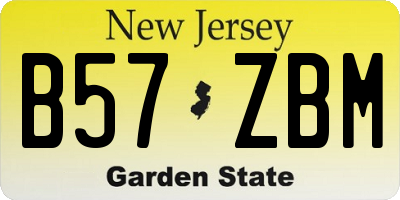 NJ license plate B57ZBM