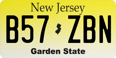 NJ license plate B57ZBN