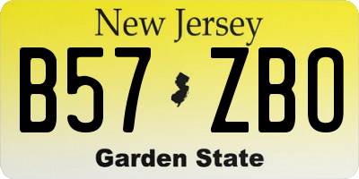 NJ license plate B57ZBO