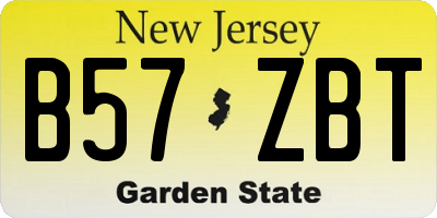 NJ license plate B57ZBT