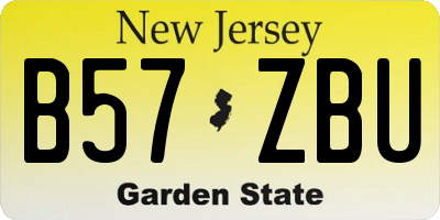 NJ license plate B57ZBU