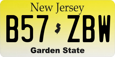 NJ license plate B57ZBW