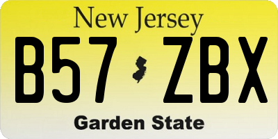 NJ license plate B57ZBX