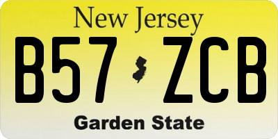 NJ license plate B57ZCB