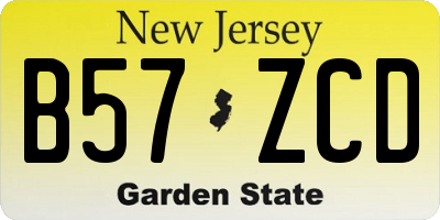NJ license plate B57ZCD