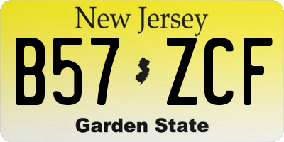 NJ license plate B57ZCF