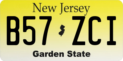 NJ license plate B57ZCI