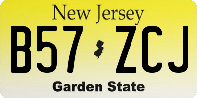 NJ license plate B57ZCJ