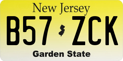 NJ license plate B57ZCK